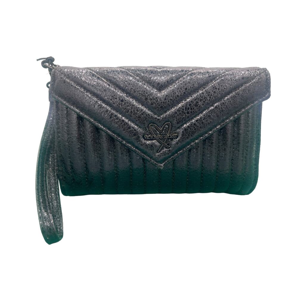 Victoria's Secret Padded Black Patent PCU Wristlet, Wallet NWT
